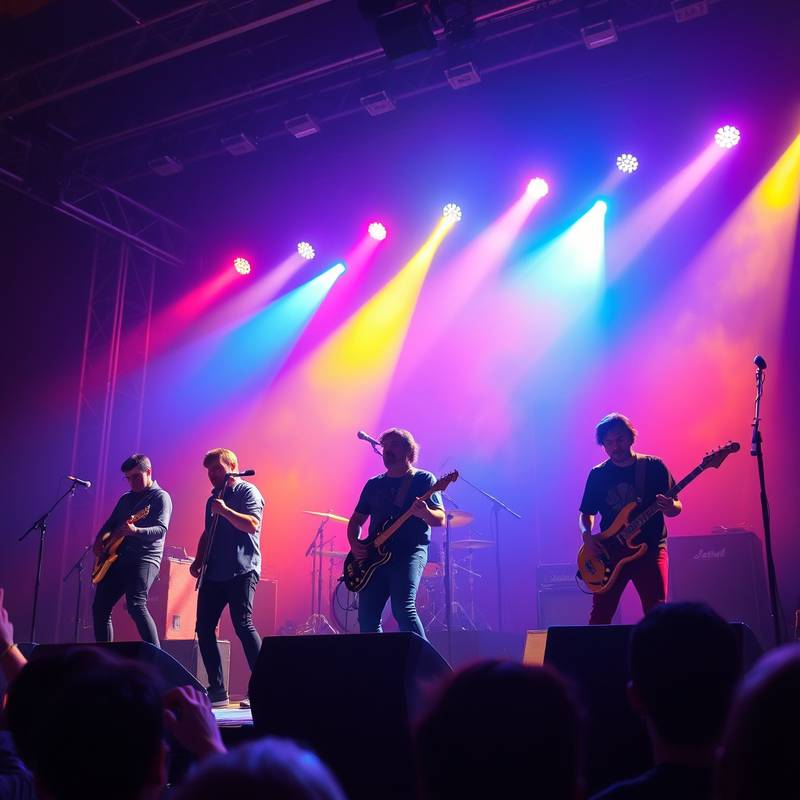 Banda musical se apresentando no palco