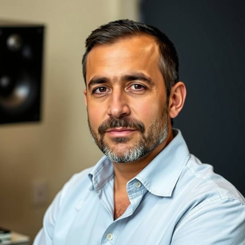 Foto de Roberto Almeida, engenheiro de som